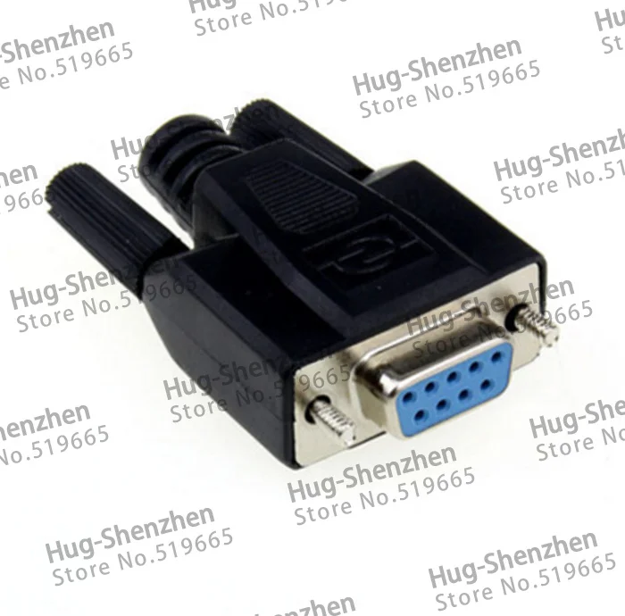 2 шт. DB9 Pin серийный гнездовой разъем в черном корпусе с Пластик VGA COM разъем 232/485 высокое качество