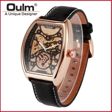 2016 oulm wristwatces with Chinese movt fashion design genuine leather belt alloy case watches HP3310
