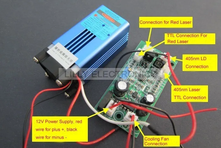 445nm 447nm 450nm 1.6 Вт-2.0 Вт синий лазерный Dot Модуль 12 В+ TTL+ вентилятор охлаждения