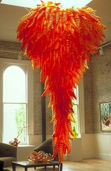 

Lighting Manufacturer New Home Hotel Decoration Long Big Large LED Hand Blown Glass Chandelier