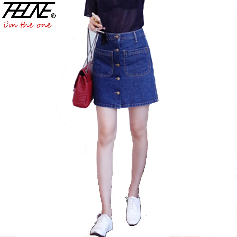 Женская короткая джинсовая юбка I'M THEONE повседневная облегающая трапециевидная