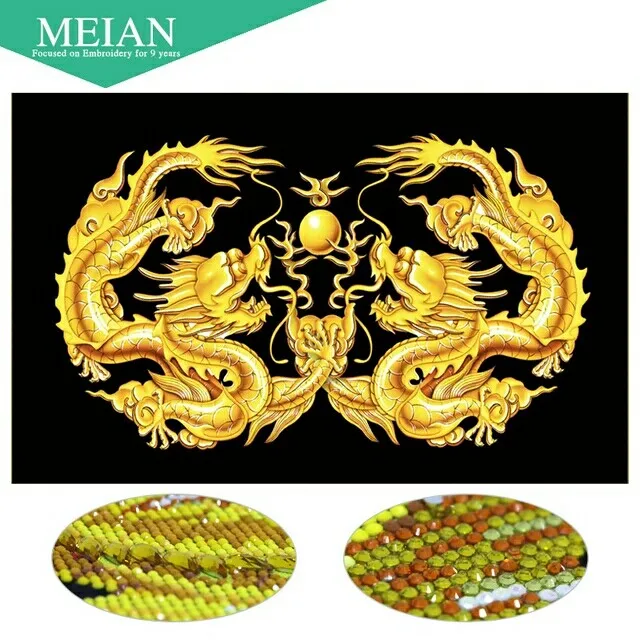 Meian, специальная форма, алмазная вышивка, дракон, Vermilion, 5D, алмазная живопись, вышивка крестом, 3D, Алмазная мозаика, украшение, Рождество