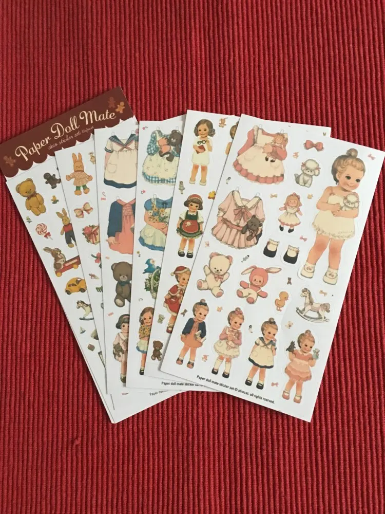 6 Pcs Pack Free Shipping Cute Stickers Paper Girl Combination