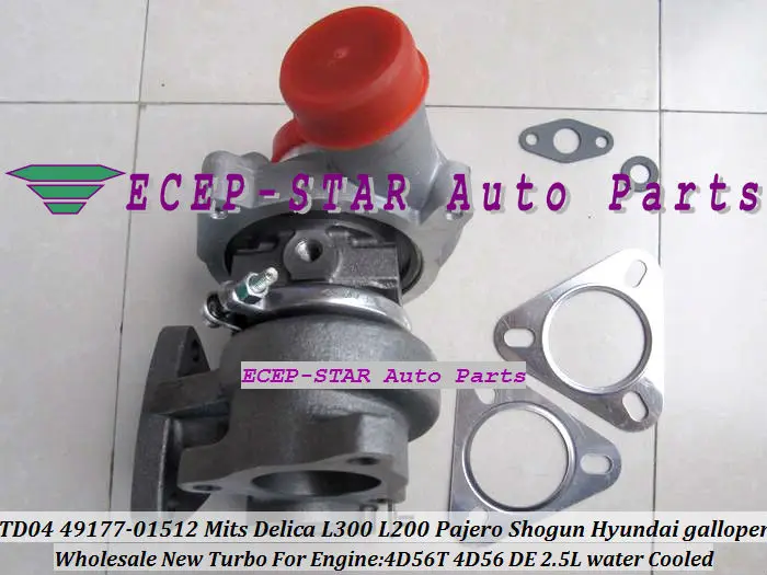 TD04-10T 49177-01512 Turbocharger Fit For Mitsubishi Delica L300 L200 Pajero Shogun Hyundai galloper 2.5L Egine 4D56T 4D56 DE (4)
