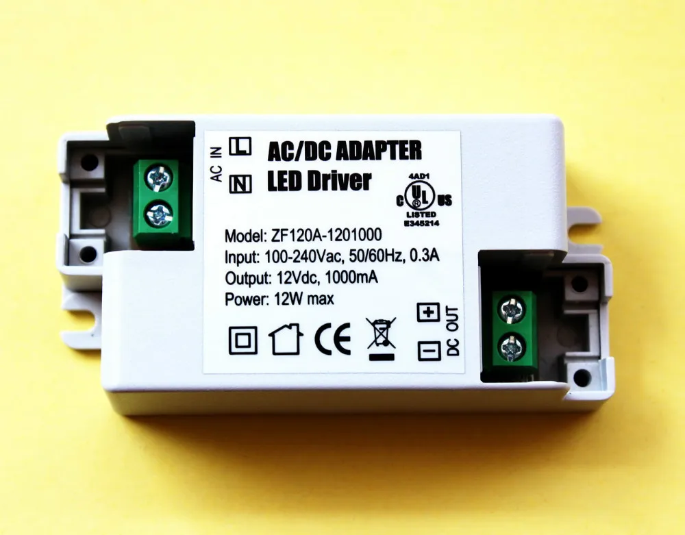 50 шт./лот, постоянное напряжение 12V1A 12 Вт, UL ce gs SAA CB сертификация, Светодиодный драйвер питания