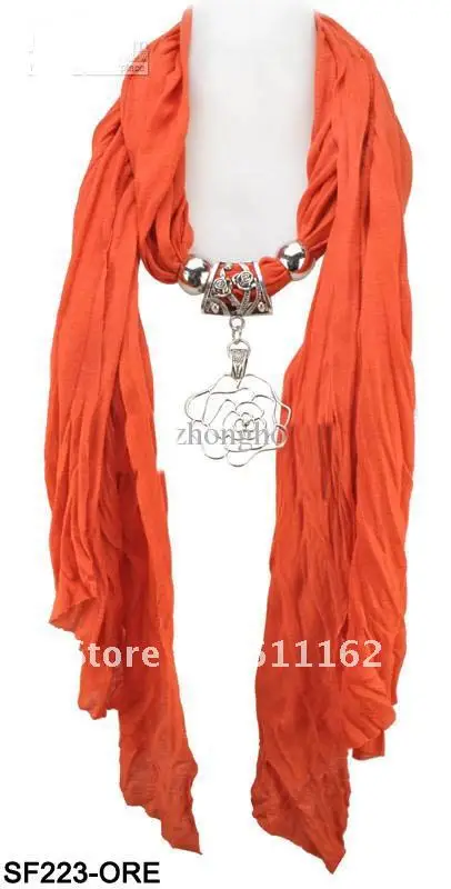 Весна и осень зима шарф модный дизайн Персиковое Сердце CCB кисточкой кулон Профессиональный scarf24PCS