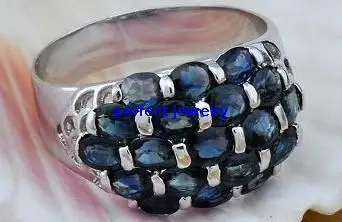 Кольцо с натуральным сапфиром 0.35ct* 19 шт драгоценный камень натуральный настоящий сапфир серебро 925 пробы для мужчин или женщин# C190118012