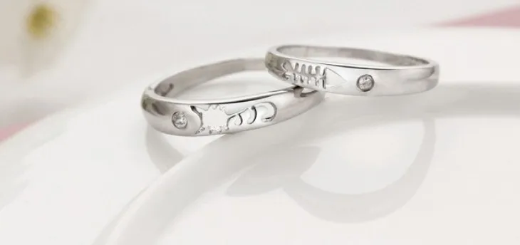 5 Off Wedding Rings For Men And Women Engagement Silver 5 Off Wedding Rings For Men And Women Engagement Silver Color Cat Fish Ring Valentine S Day Crystal Jewelry J259