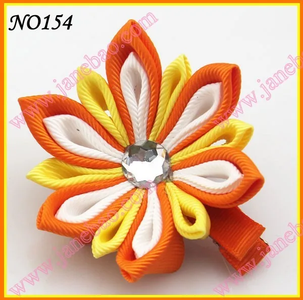 Новые 280 шт. " два слоя Kanzashi цветок заколки моды девушка Bow заколки