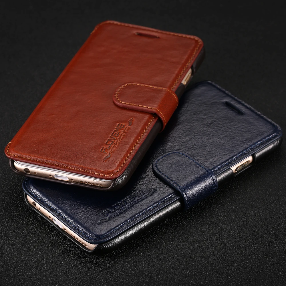 imágenes para FLOVEME Clásico Billetera Funda de Cuero Real Para el iphone 6 6 s Plus Bolsa Cubierta Del Teléfono Para iPhone6 Más Casos de Cuero Genuino imágenes para FLOVEME Clásico Billetera Funda de Cuero Real Para el iphone 6 6 s Plus Bolsa Cubierta Del Teléfono Para iPhone6 Más Casos de Cuero Genuino