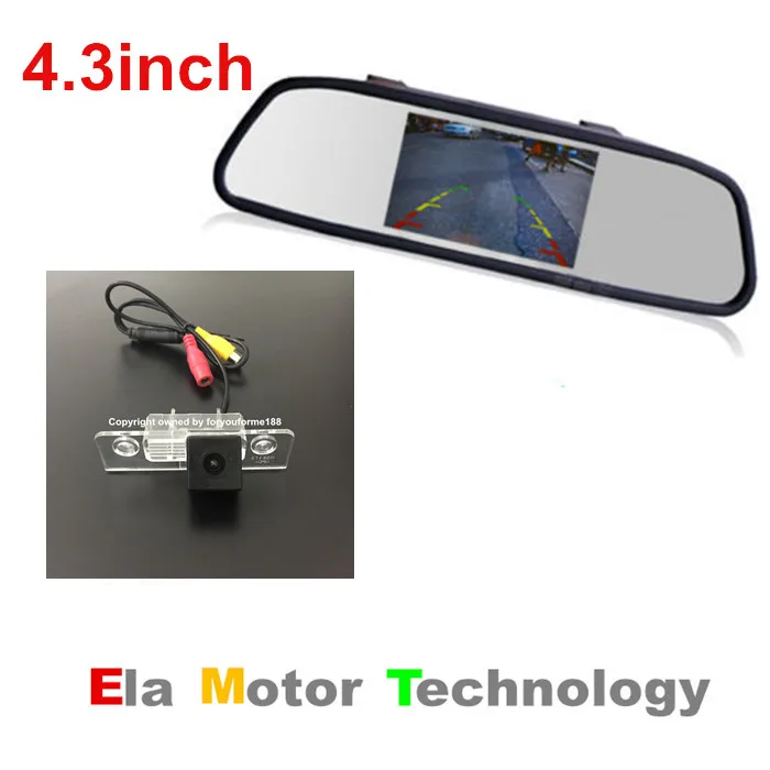 4 3 дюймов зеркало заднего вида/автомобильный монитор + парковочная камера хода