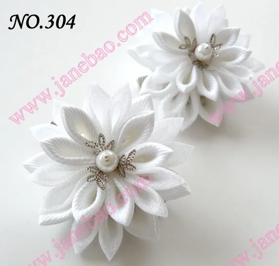 Новые 280 шт. " два слоя Kanzashi цветок заколки моды девушка Bow заколки