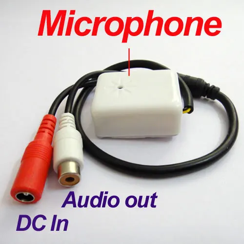 100 шт микрофон RCA выход мини аудио Микрофон для видеонаблюдения кабель для камеры безопасности