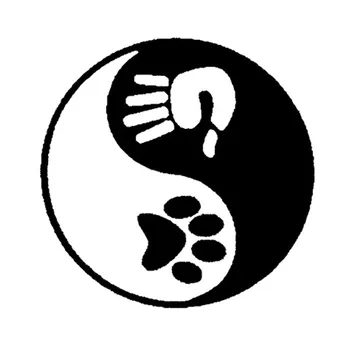 

13*13CM Labrador Dog Tai Chi Bagua Window Stickers Car Bumper Personality Decal Accessories Black/Sliver C4-0024