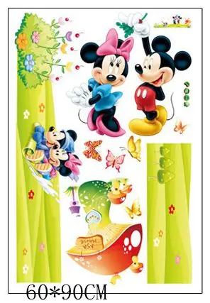 Hot Mickey Mouse Minnie mouse wall sticker children room nursery decoration diy adhesive mural removable vinyl wallpaper XY8126 - Цвет: 18