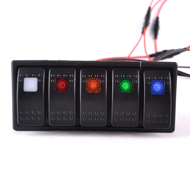 Brand New 5 Way Led Light Custom Switch Panel Boat Dash Mount Marine