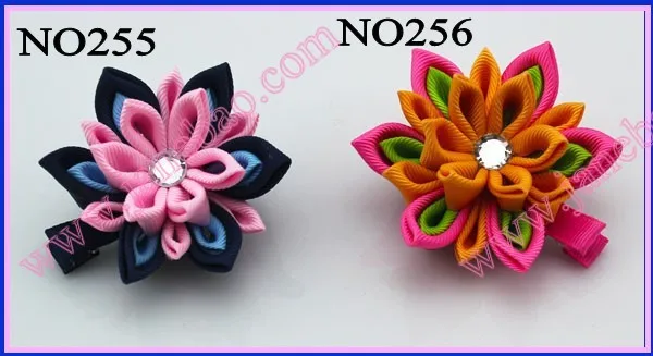 Новые 280 шт. " два слоя Kanzashi цветок заколки моды девушка Bow заколки