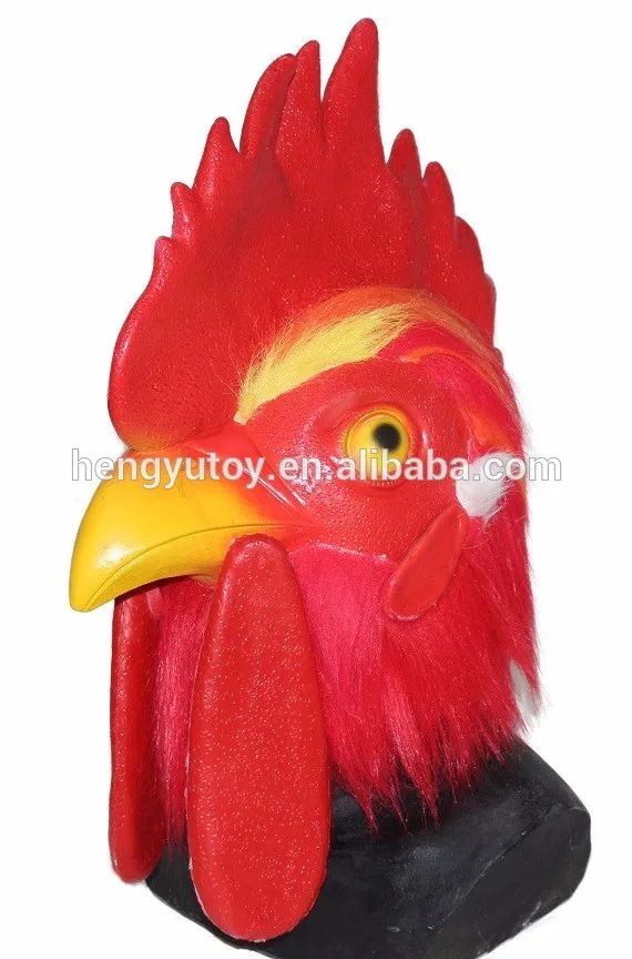 Латекс Халат с капюшоном в виде животного скотный двор и курица маскарадный