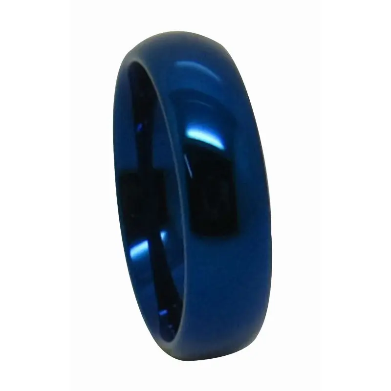 6mm-Blue-Polished-Tungsten-Carbide-Wedding-Men-Ring-Band