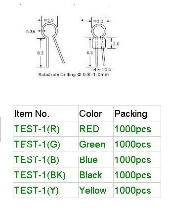 PCB тестовая точка/Тестовые клеммы PC доска/Тест иглы/тестовая пластина точка соединения 1000 шт