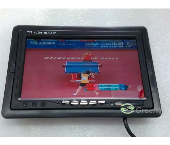 GreenYi HD " 800*480 заднего вида автомобиля Парковка Мониторы TFT Цвет авто подголовник; Видео плеер с 2 видео вход