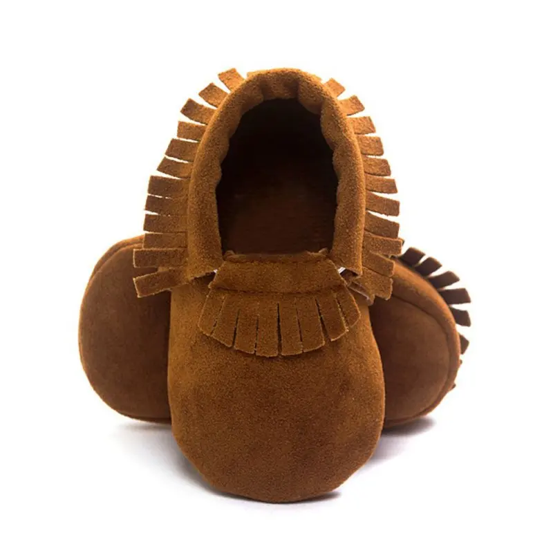 Детские мокасины мягкая moccs Обувь для новорожденных мальчиков и девочек Bebe бахрома на мягкой подошве нескользящая обувь кроватки из искусственной кожи замшевая обувь
