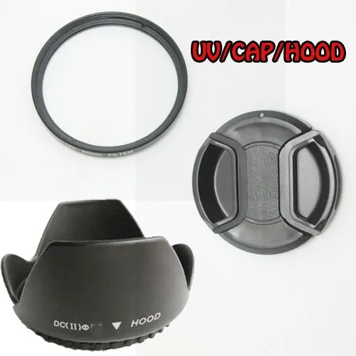ГАРАНТИЯ 49 мм бленда объектива+ крышка+ УФ фильтр для фотоаппарата Nikon canon sony pentax камера с объективом 49 мм