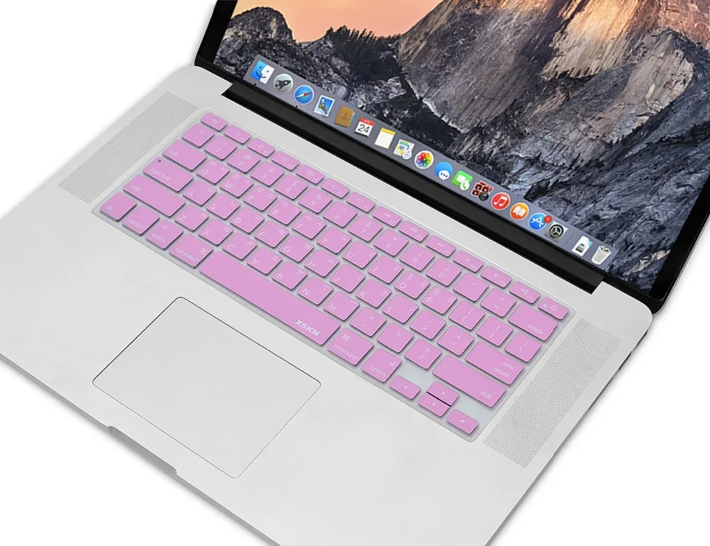 XSKN корейский ноутбук покрытие для клавиатуры для Macbook Air Pro retina 13 15 розовый Силиконовый ноутбук клавиатура наклейки протектор