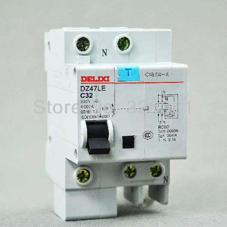 DZ47LE 1 P + N C32 10a-50a AC 230 В бытовой воздуха защита от утечки выключатель DELIXI Электрический переключатель утечки