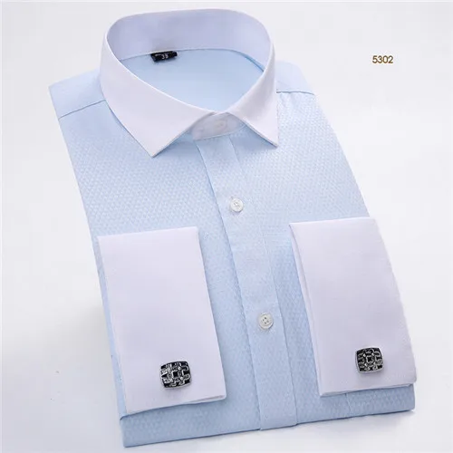 5302 VISADA JAUNA, весна-осень, мужская рубашка, одноцветная, для бизнеса, Camisa Social Masculina, брендовая одежда, облегающая мужская одежда N880 - Цвет: 5302