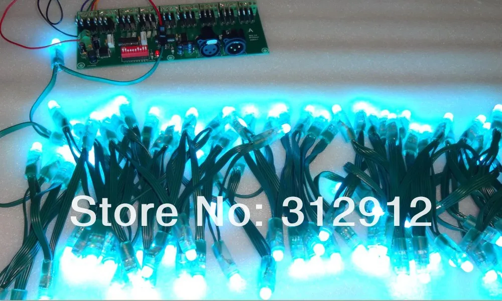 Зеленый провод IP68 DC12V вход 12 мм сквозное отверстие LED RGB дампа узел; 100 шт. строка
