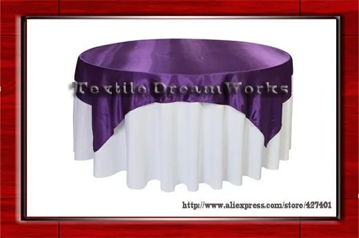 Лидер продаж 54x5" квадрат Lavander атласная Наложение Для Скатерть Tablecover/для свадьбы