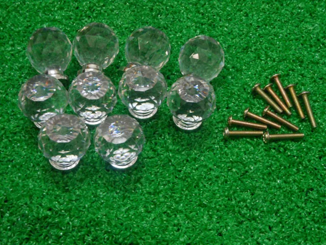 Tangpan 10 шт. 30 мм Ясно Грановитая ящика diamond Форма ручки шкафа Ручка Шкаф ящика Потяните ручки грудь bin DIY декор