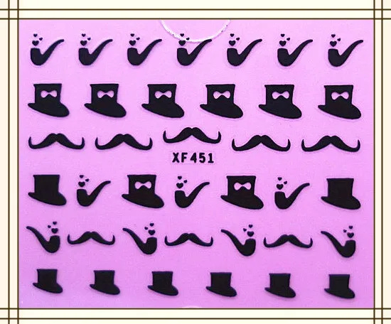 Горячая 20 компл./лот можно смешивать 3D черные усы Дизайн ногтей Обёрточная бумага Вода Трансферы Стикеры Цветочные Таблички украшения 21 Дизайн xf437-456+ 1266