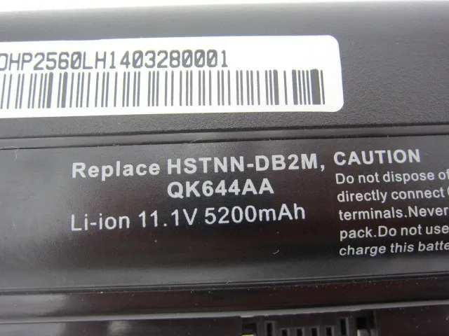 HSW Аккумулятор для ноутбука 632015-542 632016-542 632417-001 632419-001 632421-001 аккумулятор большой емкости HSTNN-UB2L SX06XL EliteBook 2560p 2570 батарея