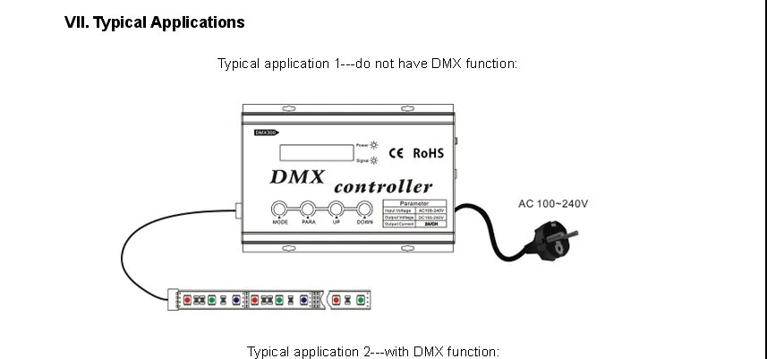 Высокого напряжения DMX контроллер с ЖК-дисплей дисплей; AC100-240V вход; dc100-240v выход; 2A* 3 выходной канал