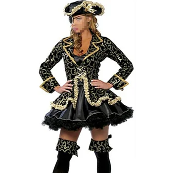 

Sexy women cosplay Party costumes Deluxe Pirate Gold Costume Adult challoween fantasias costumes