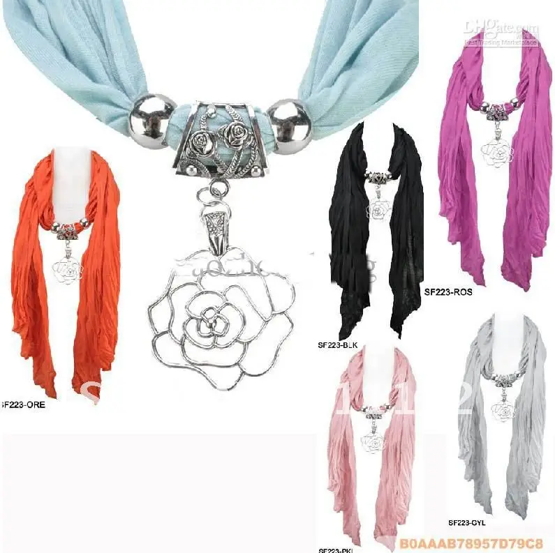Весна и осень зима шарф модный дизайн Персиковое Сердце CCB кисточкой кулон Профессиональный scarf24PCS