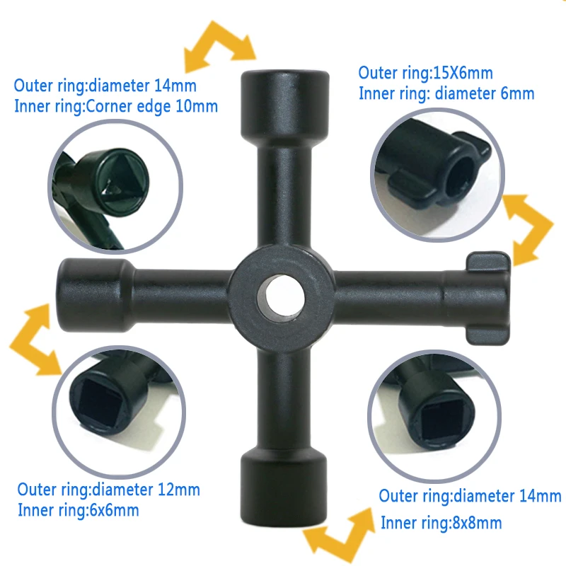 Cross Driehoek Key Voor Train Elektrische Lift Kabinet Valve Alloy Driehoek/Plein