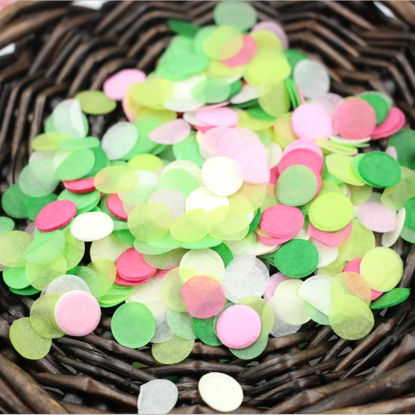 7200Pcs Pink and Green Paper Circle Die Cuts Confetti Paper Punchesin Banners, Streamers