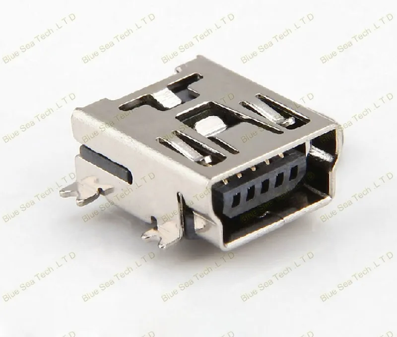 50 шт. MINI-USB 5 P соединитель Домкраты разъем PCB крепление для телефона, MP4, SMD 5Pin короткие размер usb-камера с флеш-картой памяти управления люминисцентными лампами 4 фута, латунный корпус