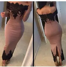 Custom Made Vestidos De Noiva 2016 Long Sleeves Formal Prom Dresses with Lace Appliques Short Evening Gowns Bateau Split Dress