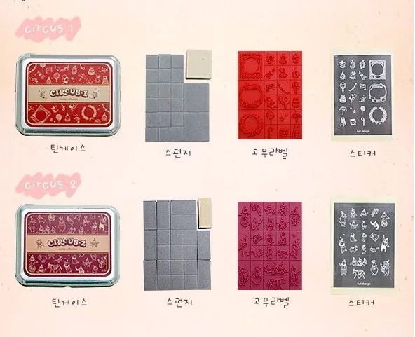 3 компл./лот милые уплотнения чернила для печати Pad DIY аксессуары животный узор