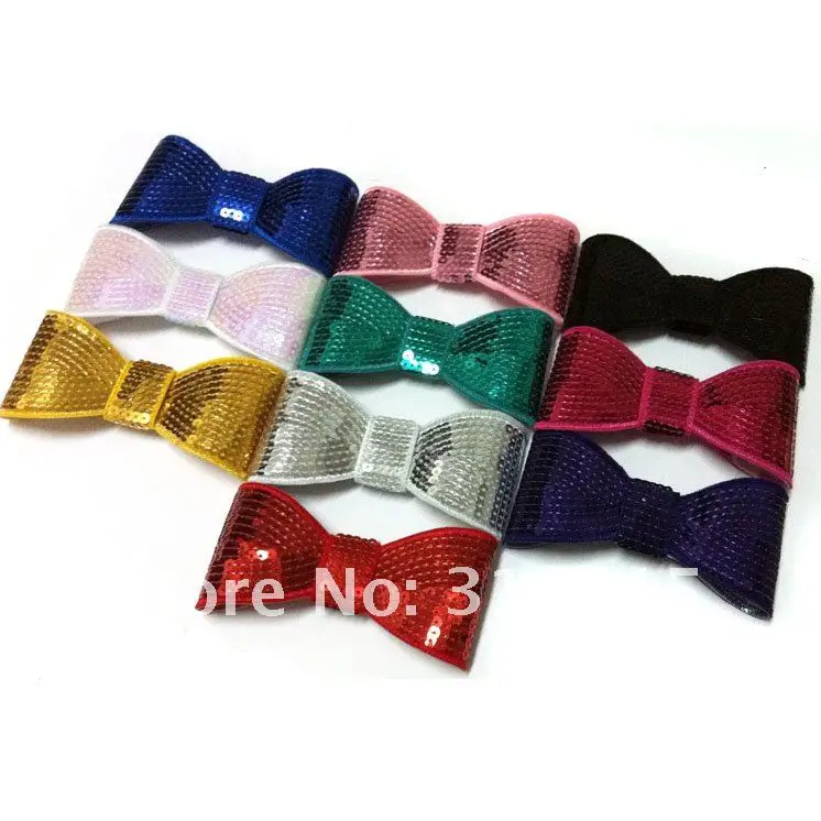 5`` Embroideried sequin bows 60pcs/lot