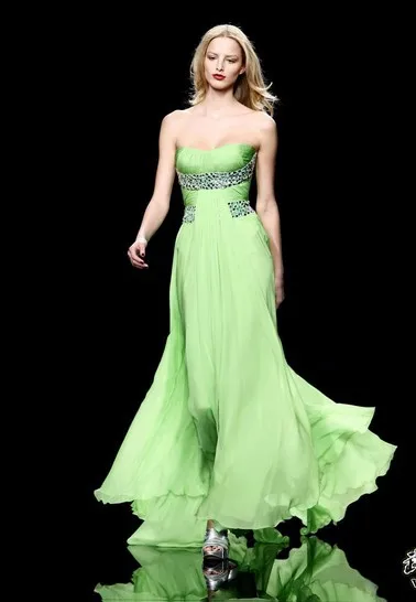 Бесплатная доставка 2018 Новая Мода vestidos Формальное вечернее платье с украшением в виде кристаллов бисера зеленый элегантные вечерние