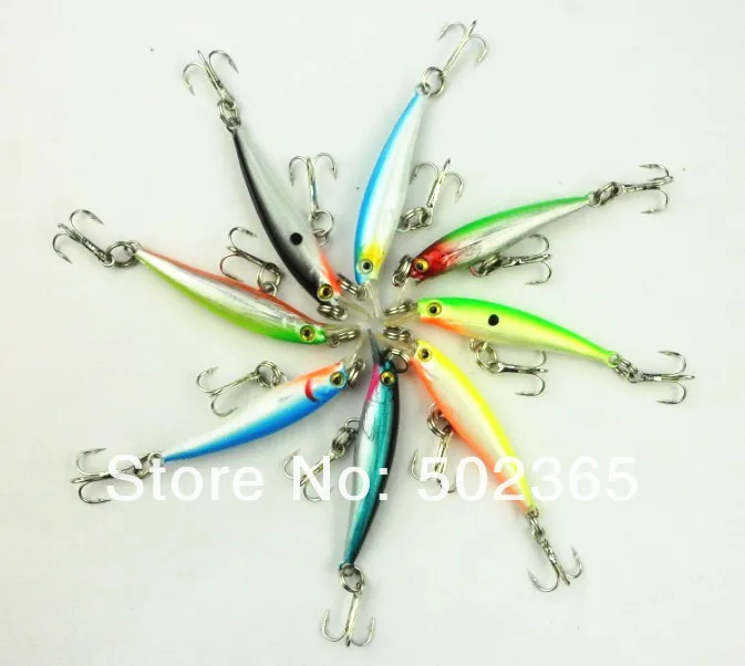 Freeshippig 50 шт. рыбалки приманку минноу рыболовные снасти Crankbait лур жесткого пластика приманки приманка 5 см 2.1 г 10# крючки малый гольян лодки воблеры блесна рыбалка рыболовные снасти
