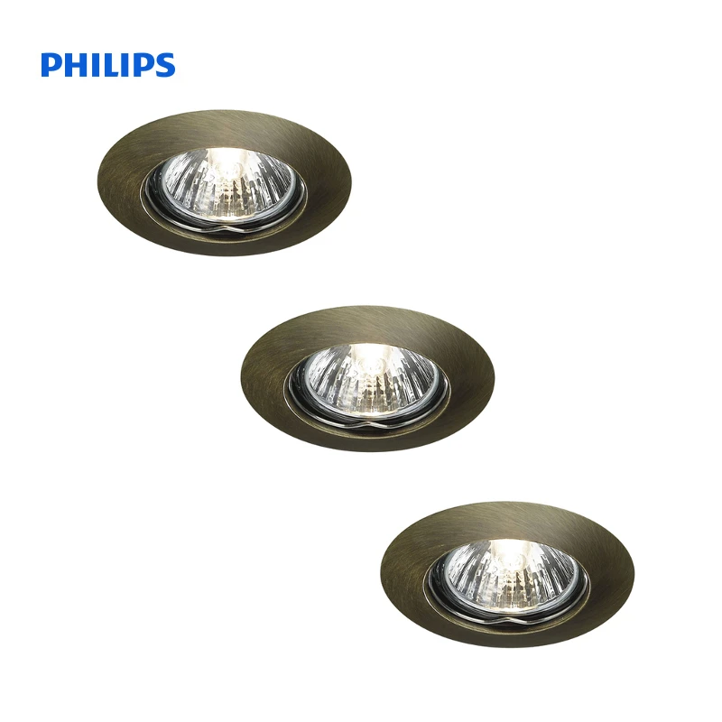 Spotlight ALPHA recessed bronze 3x50W Massive 593930610in Spotlights