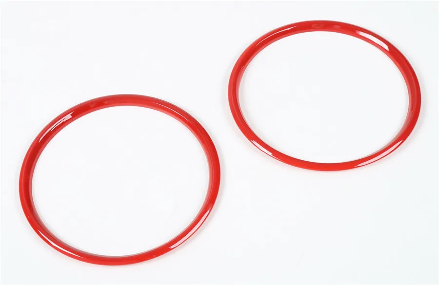 YAQUICKA 2Pc Car Door Bigger Stereo Sound Speaker Ring Circle Trim Styling Fit For Ford Mustang ABS Chrome Blue or Red - Название цвета: Красный