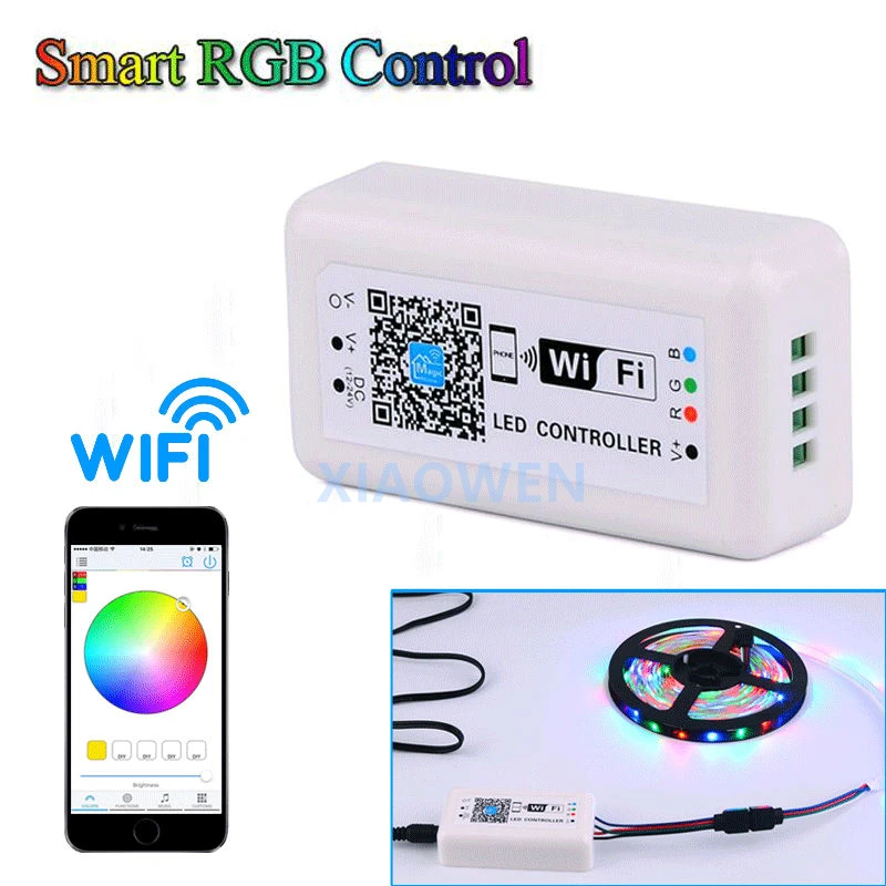LED Управление er DC12-24V Мини светодиодный WI-FI RGB Управление Лер для Iphone, Ipad, IOS/Android мобильный телефон Беспроводной Управление для RGB Светодиодные ленты