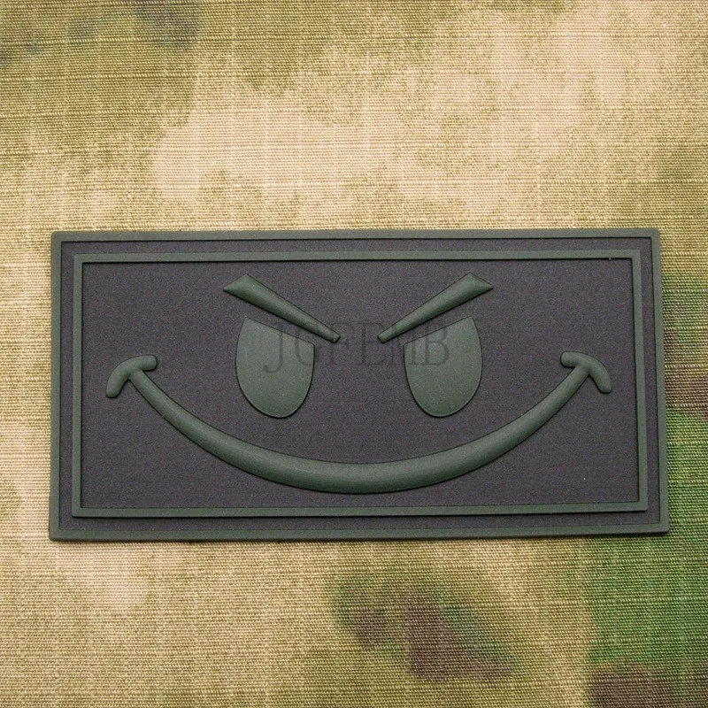 Зеленый Devgru SealTeam смайлик Военная тактика для поднятия морального духа 3D ПВХ патч значки PB1171